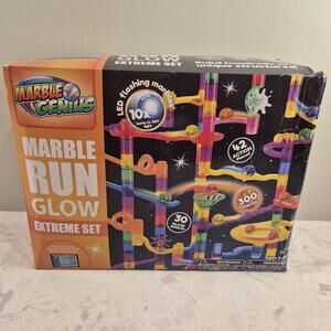 Marble Genius Marble Run Race Track - 300-Piece Multicolor Glow Extreme Set -...